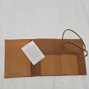 Mark & Graham Electronics Charger Roll Organizer In Camel Genuine Leather